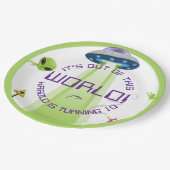 Alien Out of the World Any Age Birthday Pappteller (Schrägansicht)