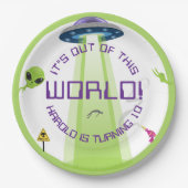 Alien Out of the World Any Age Birthday Pappteller (Vorderseite)