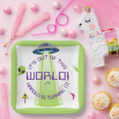 Alien Out of the World Any Age Birthday Pappteller (Party)