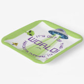 Alien Out of the World Any Age Birthday Pappteller (Gewinkelt)