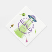 Alien Out of the World Any Age Birthday Serviette (Ecke)