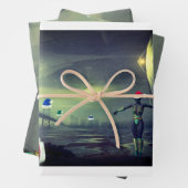 Alien-Packpapier Geschenkpapier Set (Beispiel)