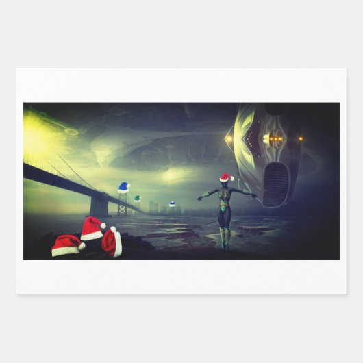 Alien-Packpapier Geschenkpapier Set (Vorderseite)