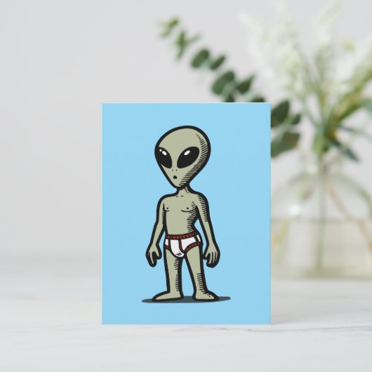 Alien Pants Postkarte (Stehend Vorderseite)