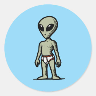 Alien Pants Runder Aufkleber