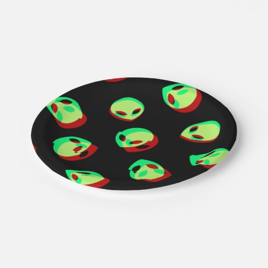 Alien Papierplatte Pappteller (Schrägansicht)