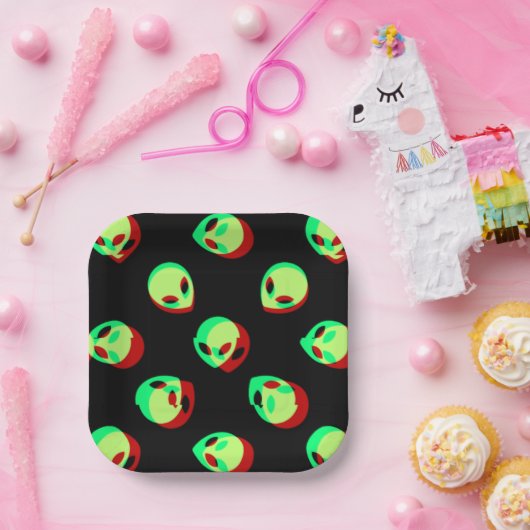 Alien Papierplatte Pappteller (Party)