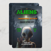 Alien Paranormale Aktivität Party Einladung (Vorne/Hinten)
