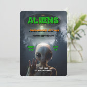 Alien Paranormale Aktivität Party Einladung (Stehend Vorderseite)