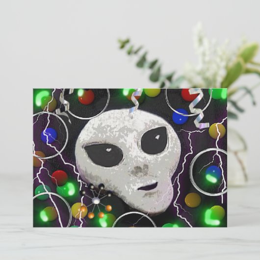 Alien-Party Einladung (Stehend Vorderseite)