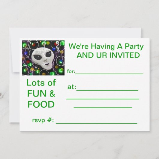 Alien-Party Einladung (Rückseite)