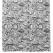 Alien Pattern Duschvorhang (Vorderseite)