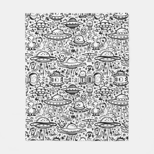 Alien Pattern Fleecedecke (Vorderseite)