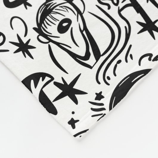 Alien Pattern Fleecedecke (Ecke)