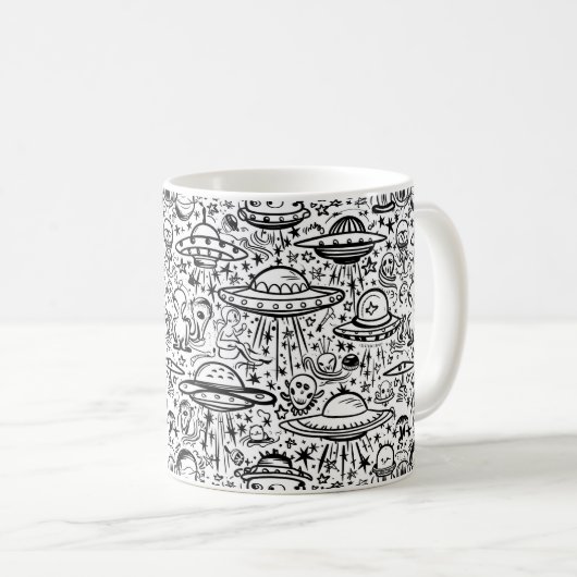 Alien Pattern Kaffeetasse (VorderseiteRechts)