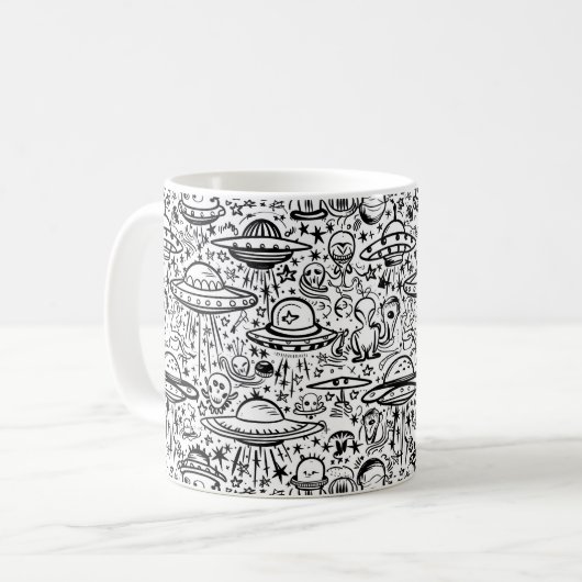 Alien Pattern Kaffeetasse (Vorderseite Links)
