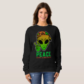 Alien Peace Cool Niedlich Ufo Birthday Sweatshirt (Vorne ganz)