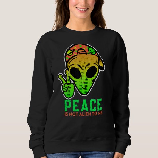 Alien Peace Cool Niedlich Ufo Birthday Sweatshirt (Vorderseite)