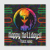 Alien Peace Gefärbte Krawatte Space Christmas Magn Magnetkarte (Vorderseite)