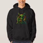 Alien Peace Hand Sign UFO Spaceship Hoodie (Vorderseite)