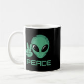 Alien Peace Hippie Ufo Kaffeetasse (Links)