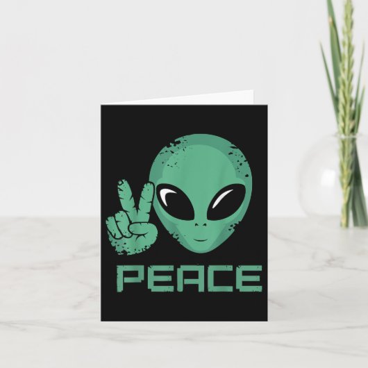 Alien Peace Hippie Ufo Karte (Vorderseite)