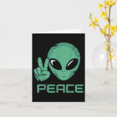 Alien Peace Hippie Ufo Karte (Gelbe Blume)