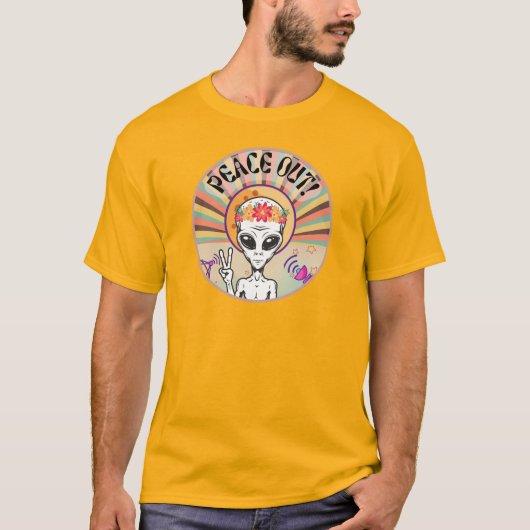 Alien Peace Out! Fun T - Shirt (Vorderseite)