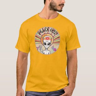 Alien Peace Out! Lustiges T-Shirt