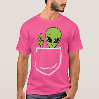 Alien Peace Pocket Ufo Extraterrestristriale Space T-Shirt
