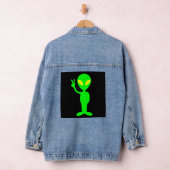 ALIEN PEACE SIGN DENIM JEAN JACKET JEANSJACKE (Hangar)