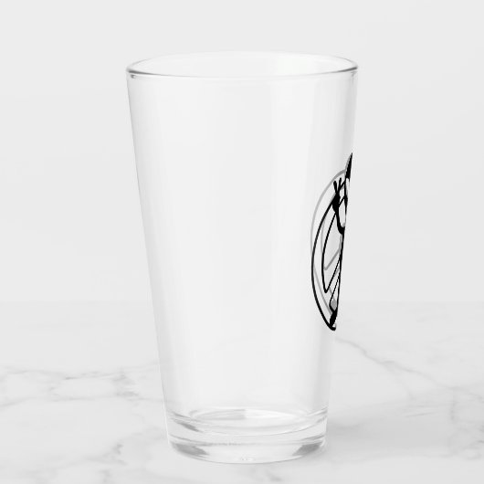 Alien Peace Sign Pint Trinkglas Glas (Rechts)