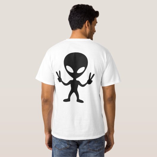 alien peace T-Shirt (Schwarz voll)