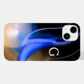 ALIEN PEARL / BLAU SCHWARZ-WEISSES ABSTRAKTES Mono Case-Mate iPhone Hülle (Rückseite (Horizontal))