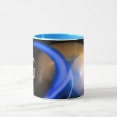 ALIEN PEARL Blue Orange Black Fraktale Tasse (Zentrum)