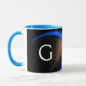 ALIEN PEARL Blue Orange Black Fraktale Tasse (Links)