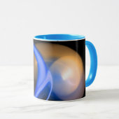 ALIEN PEARL Blue Orange Black Fraktale Tasse (VorderseiteRechts)