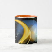 ALIEN PEARL Gelborange Blaue Fraktale Tasse (Zentrum)