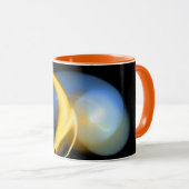 ALIEN PEARL Gelborange Blaue Fraktale Tasse (VorderseiteRechts)