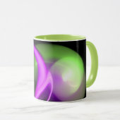 ALIEN PEARL Lila-Green-Black-Fraktale Tasse (VorderseiteRechts)