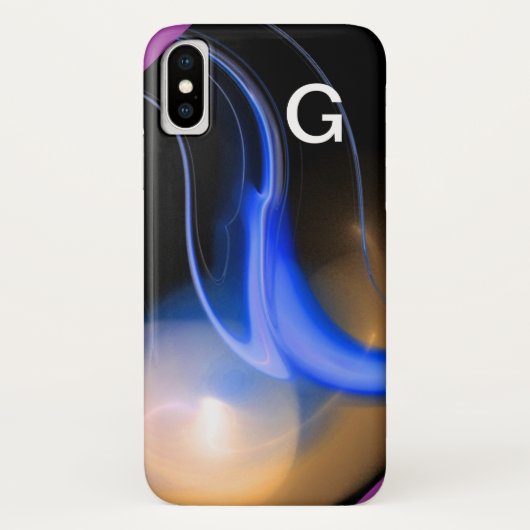 ALIEN PEARL Monogram Blue Lila Case-Mate iPhone Hülle (Rückseite)