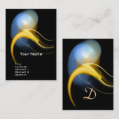 ALIEN PEARL MONOGRAM Gelbblau Visitenkarte (Vorne/Hinten)