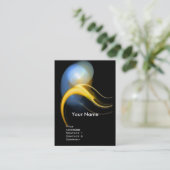 ALIEN PEARL MONOGRAM Gelbblau Visitenkarte (Stehend Vorderseite)