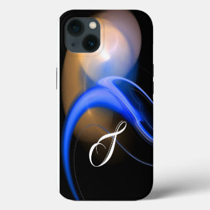 ALIEN PEARL MONOGRAM Weiß Blau Fraktale Wirbel iPhone 13 Hülle