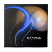 ALIEN PEARL Orange Blue Black Fraktals Fliese (Vorderseite)