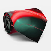 ALIEN PEARL Red Green Fraktal Wirbel in Black Krawatte (Gerollt)