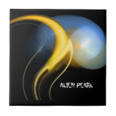 ALIEN PEARL Yellow Blue Fraktale Fliese (Vorderseite)