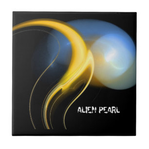 ALIEN PEARL Yellow Blue Fraktale Fliese