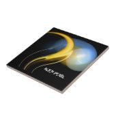 ALIEN PEARL Yellow Blue Fraktale Fliese (Seite)