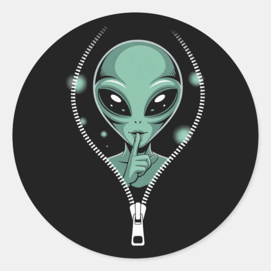 Alien Peeping Runder Aufkleber (Vorderseite)